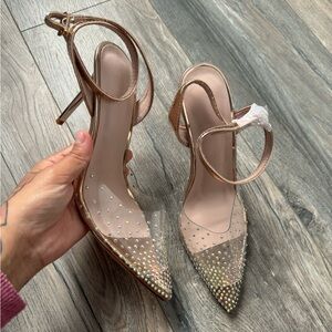 Glamorous gold and silver heels